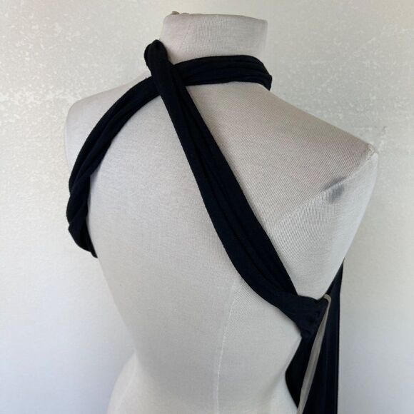 Rachel Pally Black Stretch Jumpsuit Halter Open Back Flare Leg Medium - Picture 4 of 9